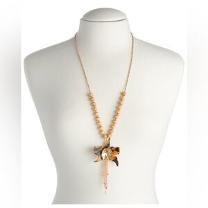 🌀BETSEY JOHNSON GOLD PLATED ORCHID Y NECKLACE - NWT